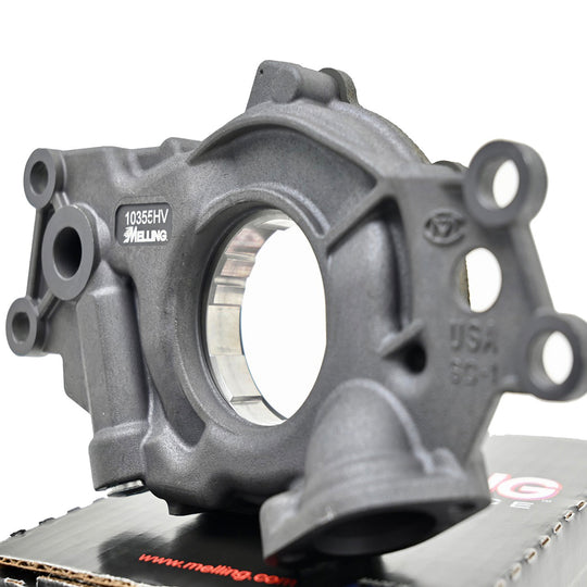 Melling 10355HV Gen IV AFM DOD oil pump for LS 5.3, 6.0, 6.2 engines, high volume and pressure, close-up view