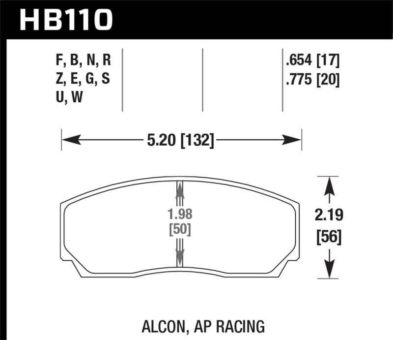 Hawk Performance AP CP5200 Caliper HP+ Street Brake Pads showing the black brake pad with Hawk branding and metal backing plate.