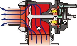 HKS Racing SQV universal blow-off valve installed on a turbocharged engine for enhanced boost control and performance.