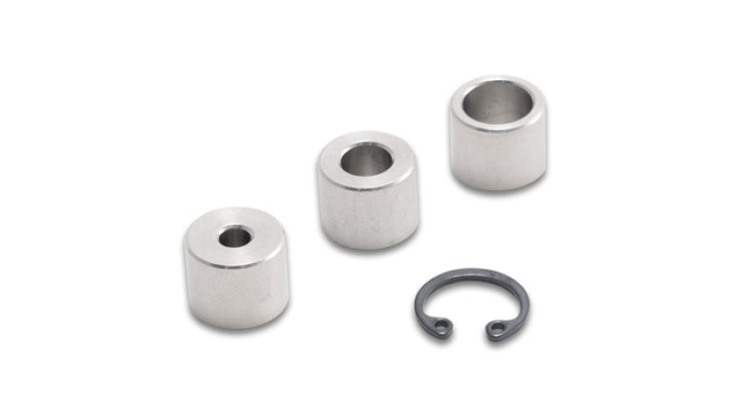 Vibrant 9mm OD fitting kit with C-clip, showing metal fittings and clips for automotive or fluid connection applications.
