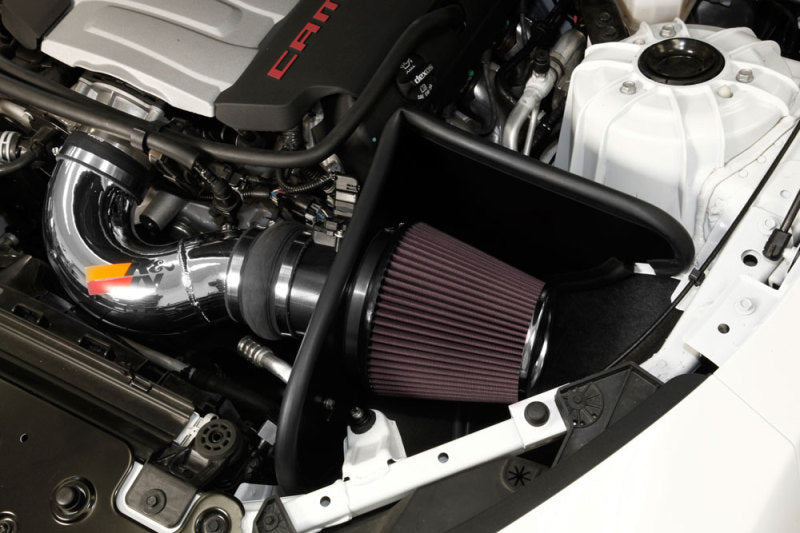K&N Engineering cold air intake system for 2016 Chevy Camaro SS 6.2L V8 F/I, showing the sleek intake components and filter.
