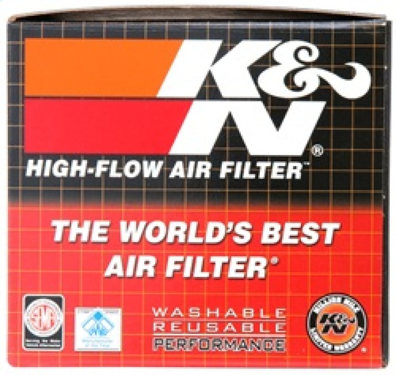 K&N Engineering round custom air filter with 2.875-inch ID, 3.875-inch OD, and 2-inch height for drop-in replacement.