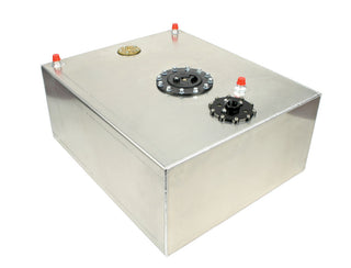 Aeromotive 20g A1000 Stealth fuel cell tank for high-performance vehicles, showcasing the sleek design and fuel inlet.