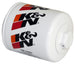 K&N Performance Gold Oil Filter for Chevy, Pontiac, GMC, and Buick vehicles, showing the filter with branding and metal construction.