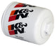 K&N Performance Gold Oil Filter for Chevy, Pontiac, GMC, and Buick vehicles, showing the filter with branding and metal construction.