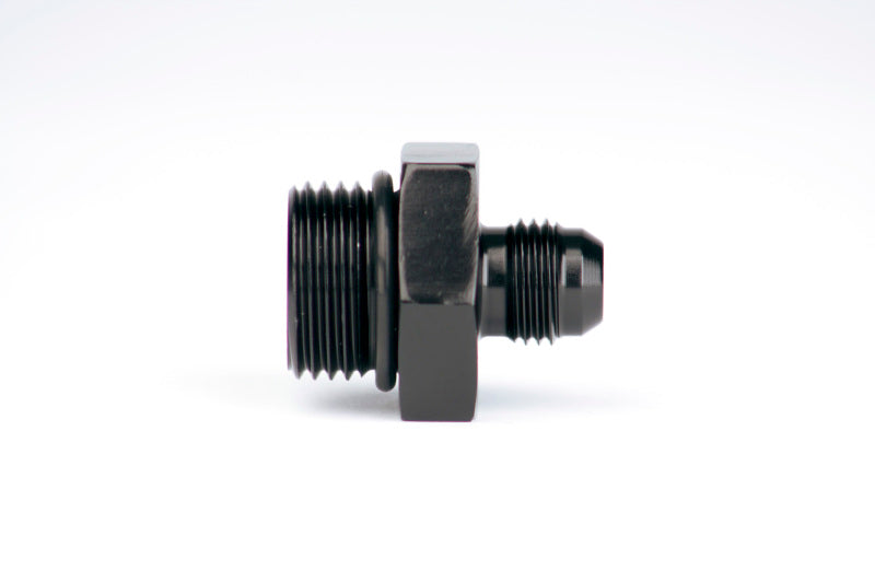 Aeromotive ORB-10 to AN-06 male flare reducer fitting showing threaded connections and smooth metal finish