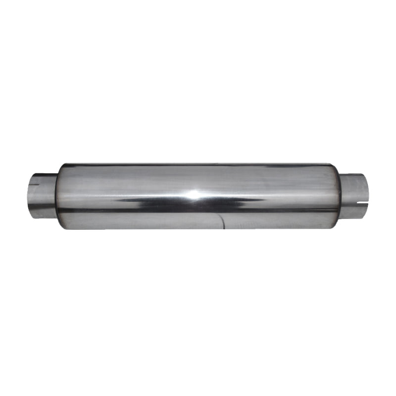 MBRP stainless steel muffler with 4 inlet/outlet, 24-inch body, 30-inch overall length, T304 material, automotive exhaust part