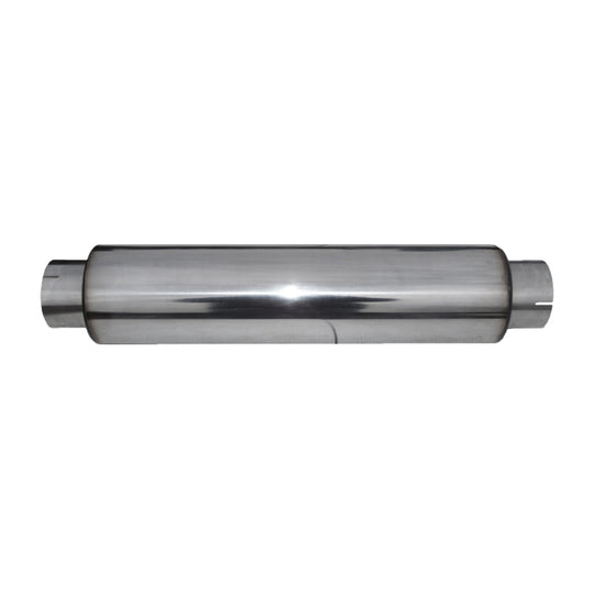 MBRP stainless steel muffler with 4 inlet/outlet, 24-inch body, 30-inch overall length, T304 material, automotive exhaust part