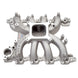 Edelbrock Victor Jr Ford EFI intake manifold for 4.6L engines, showing a close-up of the polished aluminum manifold.