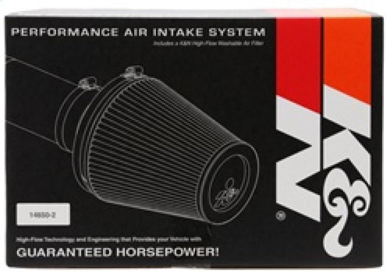 K&N Engineering cold air intake system for 2010 Chevrolet Camaro 3.6L V6 Typhoon intake with air filter and intake tube.