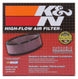 K&N Engineering round custom air filter with 5-7/8 inch outer diameter, drop-in design, black filter material, and metal frame.