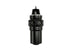 Turbosmart FPRF6 black fuel pressure regulator and filter for automotive fuel systems, shown in close-up view.