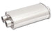 Vibrant StreetPower oval muffler with dual outlets, 5x9x15 inches, featuring a center inlet and 3-inch inlet for car exhaust systems.
