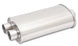 Vibrant StreetPower oval muffler with dual outlets, 5x9x15 inches, featuring a center inlet and 3-inch inlet for car exhaust systems.