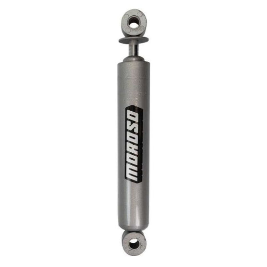 Moroso 3-way adjustable rear shock for shocks and struts, showing the shock absorber with adjustment knobs and mounting hardware.