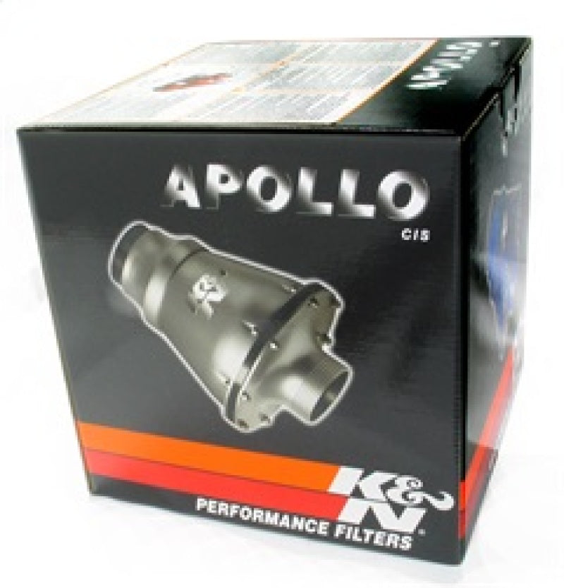K&N Engineering Apollo Black 70mm OD cold air intake system with flange and polypropylene construction, designed for improved engine airflow.