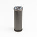 DeatschWerks stainless steel 10 micron universal fuel filter element for 160mm filter housings, shown installed in a fuel system.