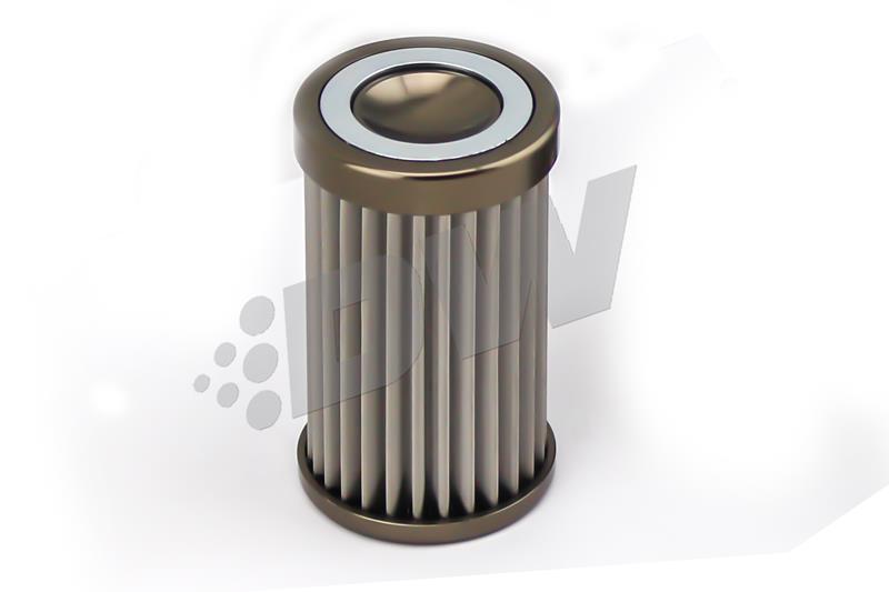 DeatschWerks stainless steel 10 micron universal fuel filter element for 110mm housing, designed for high-performance fuel filtration.