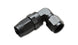 Vibrant 90-degree forged hose end fitting for -12AN hose, showcasing the metallic elbow design used in high-performance fluid systems.