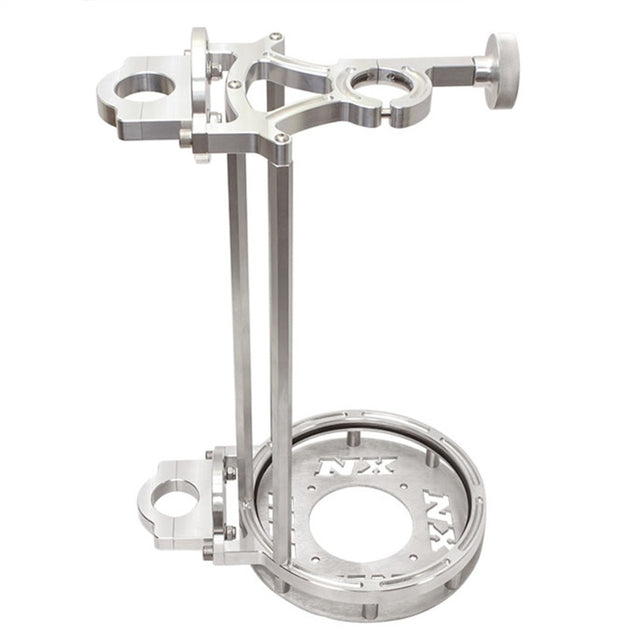 Nitrous Express stand-up billet bottle bracket for 10lb nitrous oxide bottles, designed for bar mount installation.