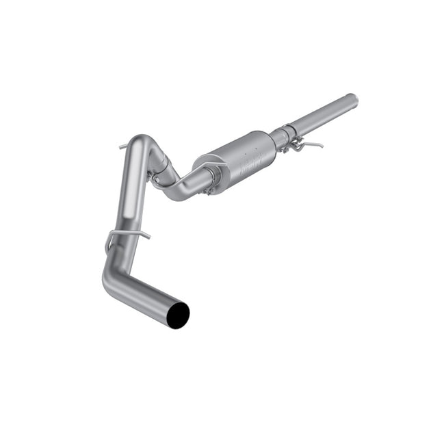MBRP 14-18 GMC Sierra 4.3L catback exhaust system with aluminized steel, single side exit, designed for single driveshaft models.