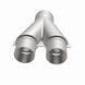 MagnaFlow Y pipe in aluminum, smooth transition design, suitable for 2.5 and 3-inch exhaust systems, shown in the image.