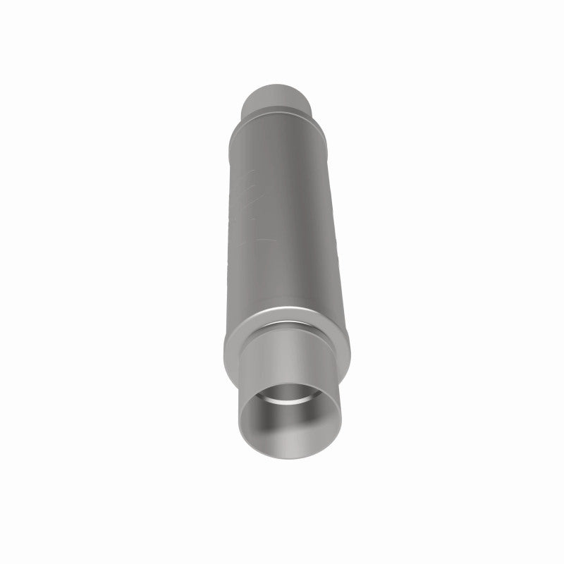 MagnaFlow Mag SS 4x4x14 muffler with a sleek metal finish, designed for durable performance on trucks and off-road vehicles.