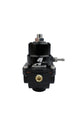 Aeromotive adjustable fuel pressure regulator with .188 valve, 35-75 PSI, dual -08 inlets and return, for automotive fuel systems.