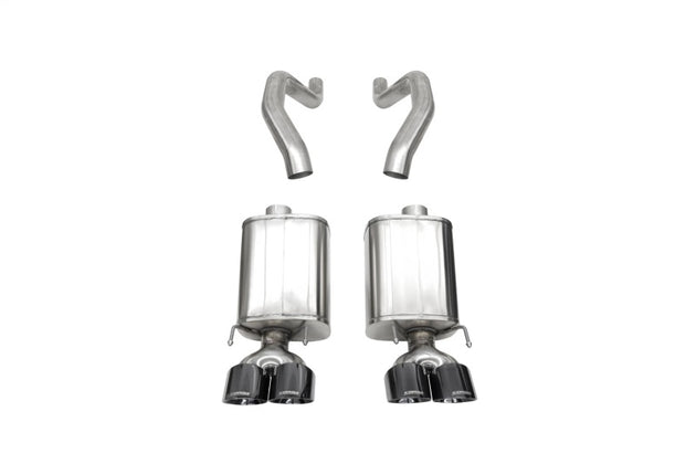 CORSA Performance axle back exhaust for Chevy Corvette C6 Z06 and ZR1 with black PVD finish and 4.5-inch twin tips.
