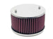 K&N Engineering universal round air filter with 1.625-inch flange and 2.75-inch height, designed for custom vehicle air intake systems.