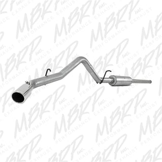 MBRP catback exhaust system for 14 Chevy/GMC Silverado/Sierra 1500 with 4.3L V6 or 5.3L V8, single side exit, 3-inch aluminized steel