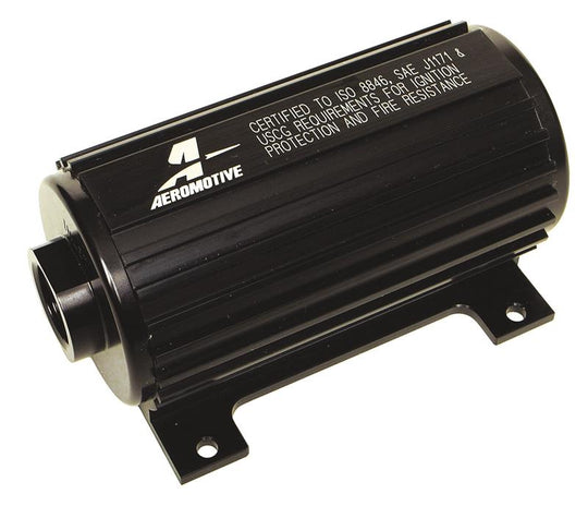 Aeromotive Marine 1000HP fuel pump shown, designed for high-performance marine fuel delivery with durable construction.