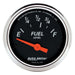AutoMeter Designer Black Fuel Level Gauge with 2-1/16 inch dial, electrical, 70 ohms E, 10 ohms F, 90-degree sweep, digital display