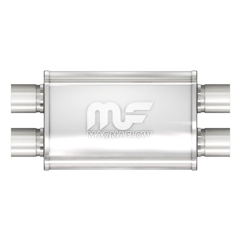 MagnaFlow Mag SS muffler with 11x4x9 inch dimensions and 2.25 D/D inlet, showing a stainless steel exhaust muffler.