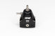 DeatschWerks DWR1000iL black in-line adjustable fuel pressure regulator for automotive fuel systems.
