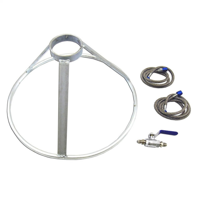 Nitrous Express bottle transfer kit hoses with stand, control valve, and lines for easy nitrous oxide system setup.