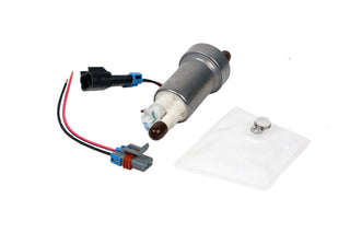 Aeromotive 450lph in-tank fuel pump for high-performance fuel delivery, shown installed in a vehicle's fuel tank.