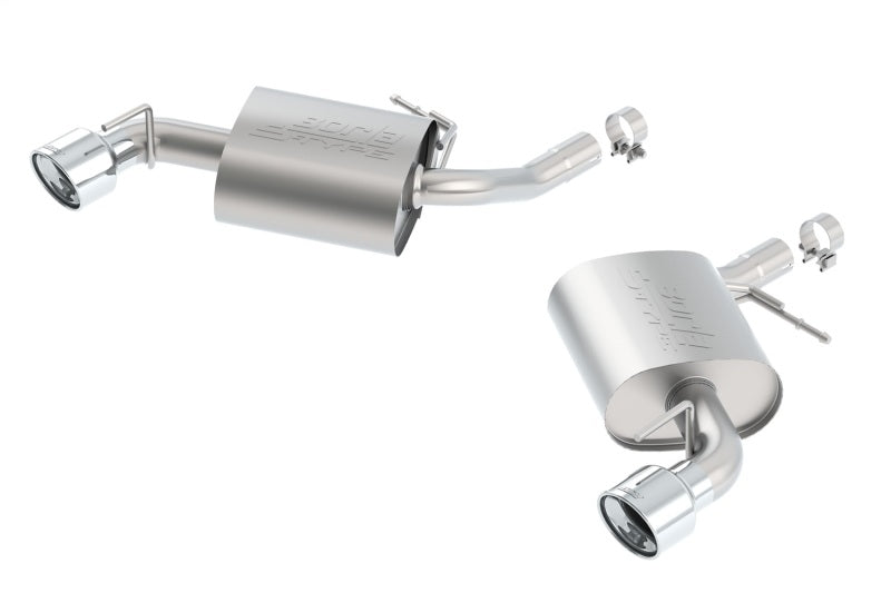 Borla axle-back exhaust for 2016-2017 Chevy Camaro 3.6L V6 with single split rear exit S-Type design.