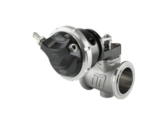 Turbosmart PSG40 pneumatic straight gate wastegate in black with 6psi boost pressure, designed for turbocharged engines.