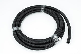 DeatschWerks 8AN black nylon braided CPE hose, 20 feet long, durable automotive fuel and fluid hose with secure fittings