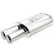 MagnaFlow stainless steel muffler with tip, 14x5x8 inches, featuring dual inlet and outlet pipes for automotive exhaust systems.
