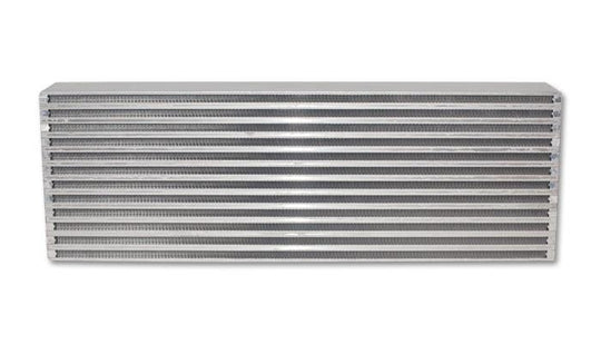 Vibrant intercooler core with 24x8x3.5 inch aluminum construction, featuring fins and end tanks for efficient cooling.