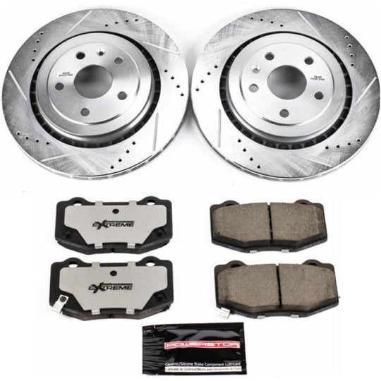 PowerStop Z26 Street Warrior brake kit for Cadillac ATS 2016-2018 rear performance brake upgrade showing brake rotors and calipers