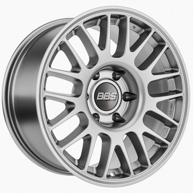 BBS TS-M 17x9 inch satin silver cast wheel with 6x139.7 bolt pattern and 106.1mm center bore on a vehicle.