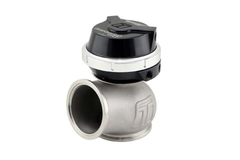 Turbosmart GenV PowerGate60 14psi black external wastegate with adjustable boost control and durable metal construction.