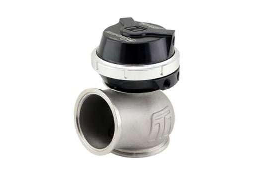 Turbosmart GenV PowerGate60 14psi black external wastegate with adjustable boost control and durable metal construction.