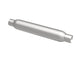 MagnaFlow muffler with 3.5-inch diameter and 18-inch length, featuring dual 2.25-inch inlet and outlet pipes.