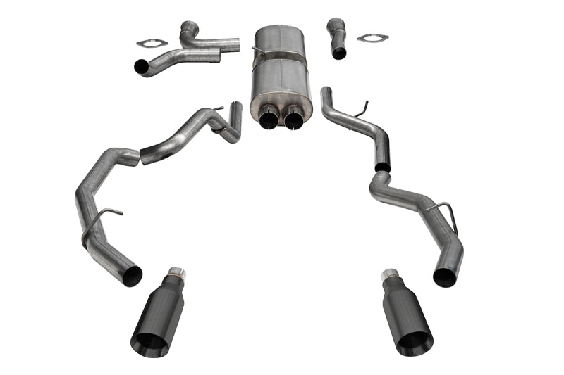 CORSA Performance Corsa 25-26 RAM 1500 RHO Crew Cab 3.0L T cat-back dual rear exit exhaust with 5-inch gun metal finish