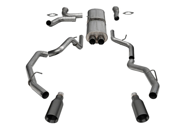 CORSA Performance Corsa 25-26 RAM 1500 RHO Crew Cab 3.0L T cat-back dual rear exit exhaust with 5-inch gun metal finish