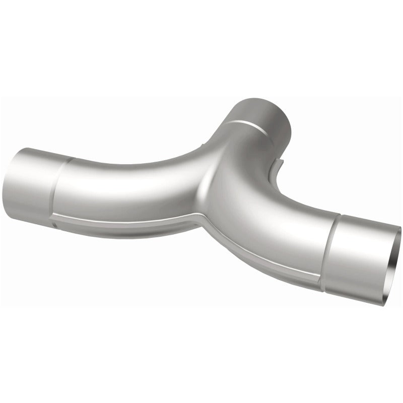 MagnaFlow 2.50-inch stainless steel 90/90 degree connecting pipe for exhaust systems, showcasing smooth bends and durable construction.